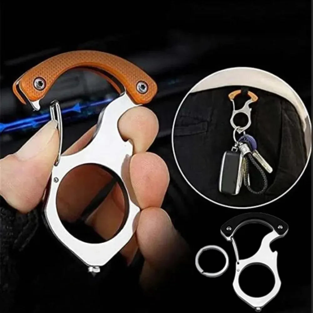 Stainless Steel Car Key Organizer with Carabiner Clip