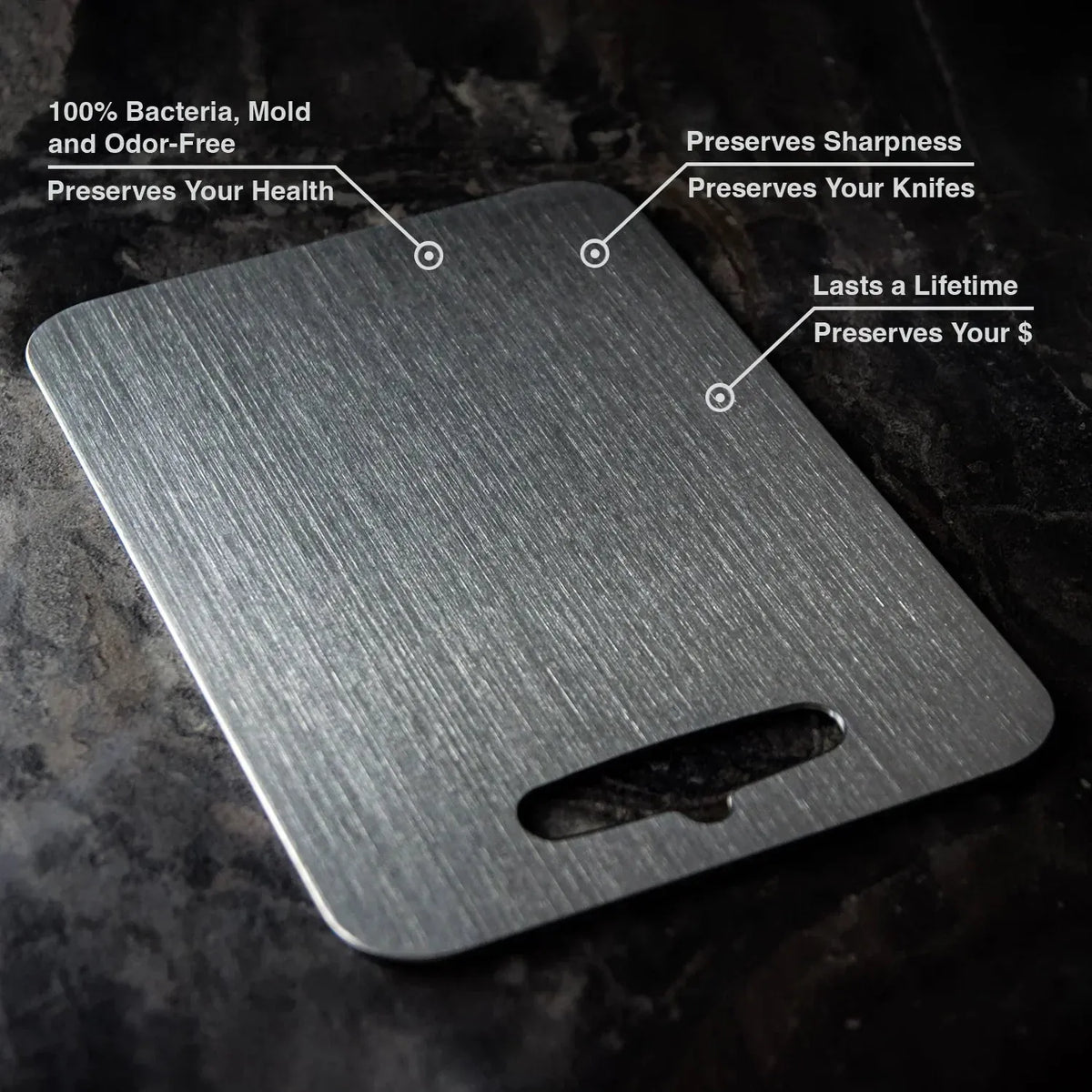 Titanium Kitchen Cutting Board with Non-Porous Surface
