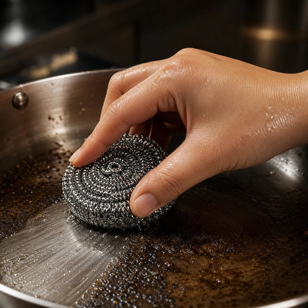Titanium Pan Cleaning Coils Set with Rustproof Wire