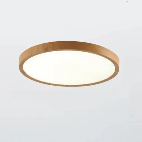 Ultra-Thin Walnut Circular LED Ceiling Light