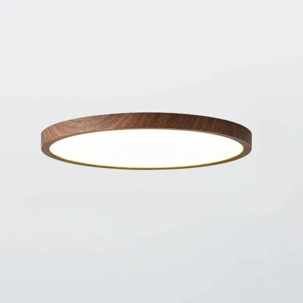 Ultra-Thin Walnut Circular LED Ceiling Light