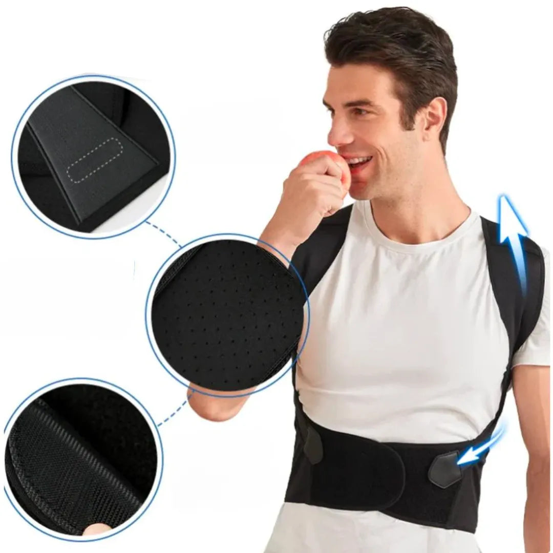 Unisex Adjustable Posture Corrector Brace with Elastic Straps