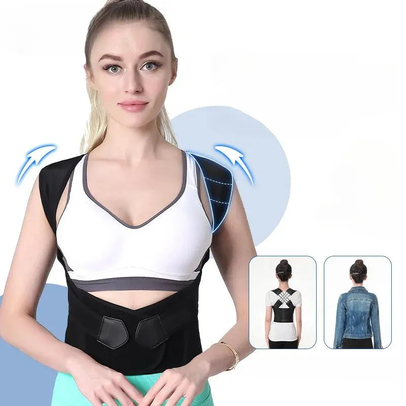 Unisex Adjustable Posture Corrector Brace with Elastic Straps