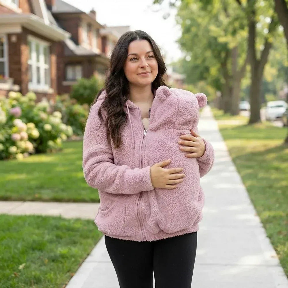 Unisex Fleece Babywearing Hoodie with Front Pouch