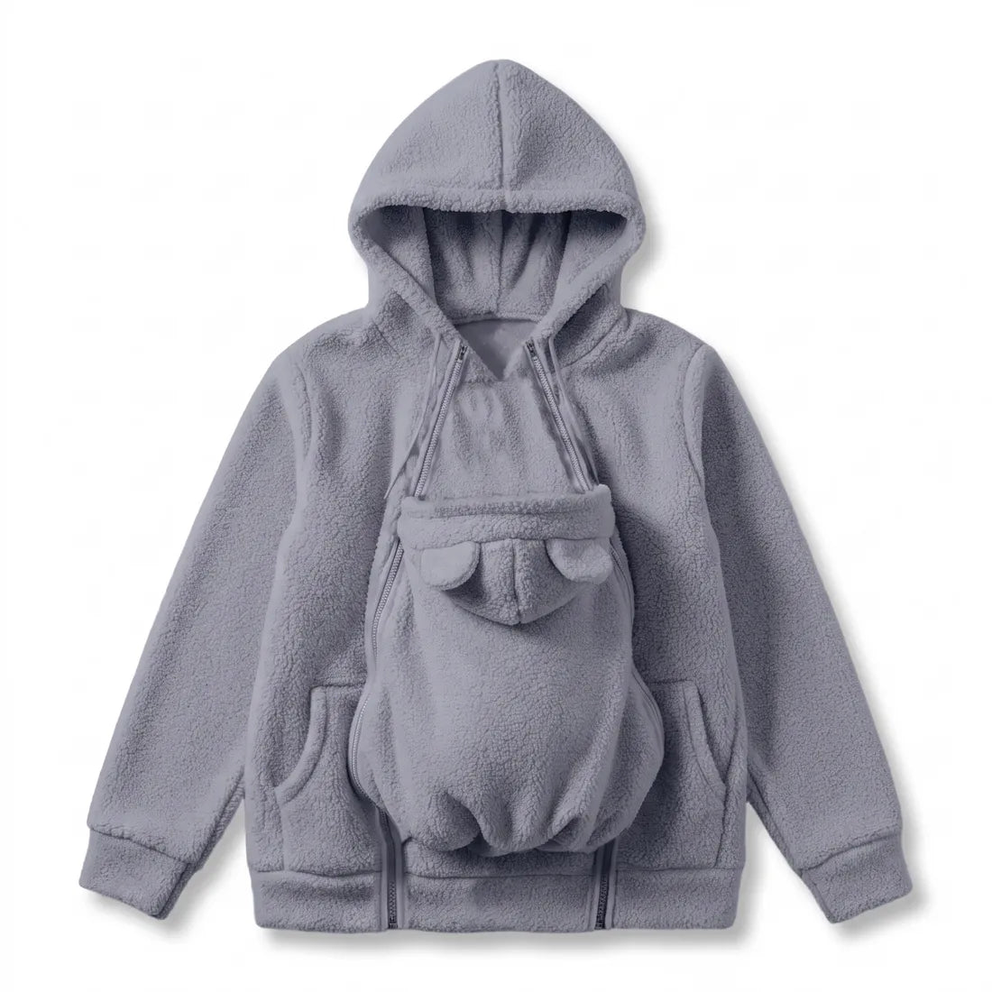 Unisex Fleece Babywearing Hoodie with Front Pouch