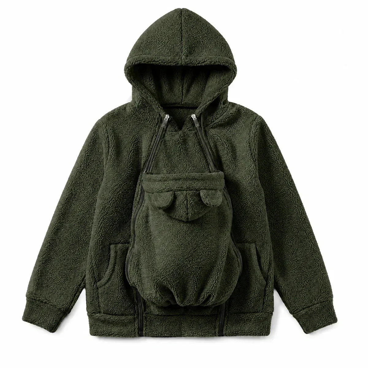 Unisex Fleece Babywearing Hoodie with Front Pouch