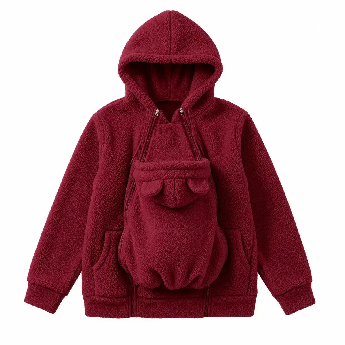 Unisex Fleece Babywearing Hoodie with Front Pouch