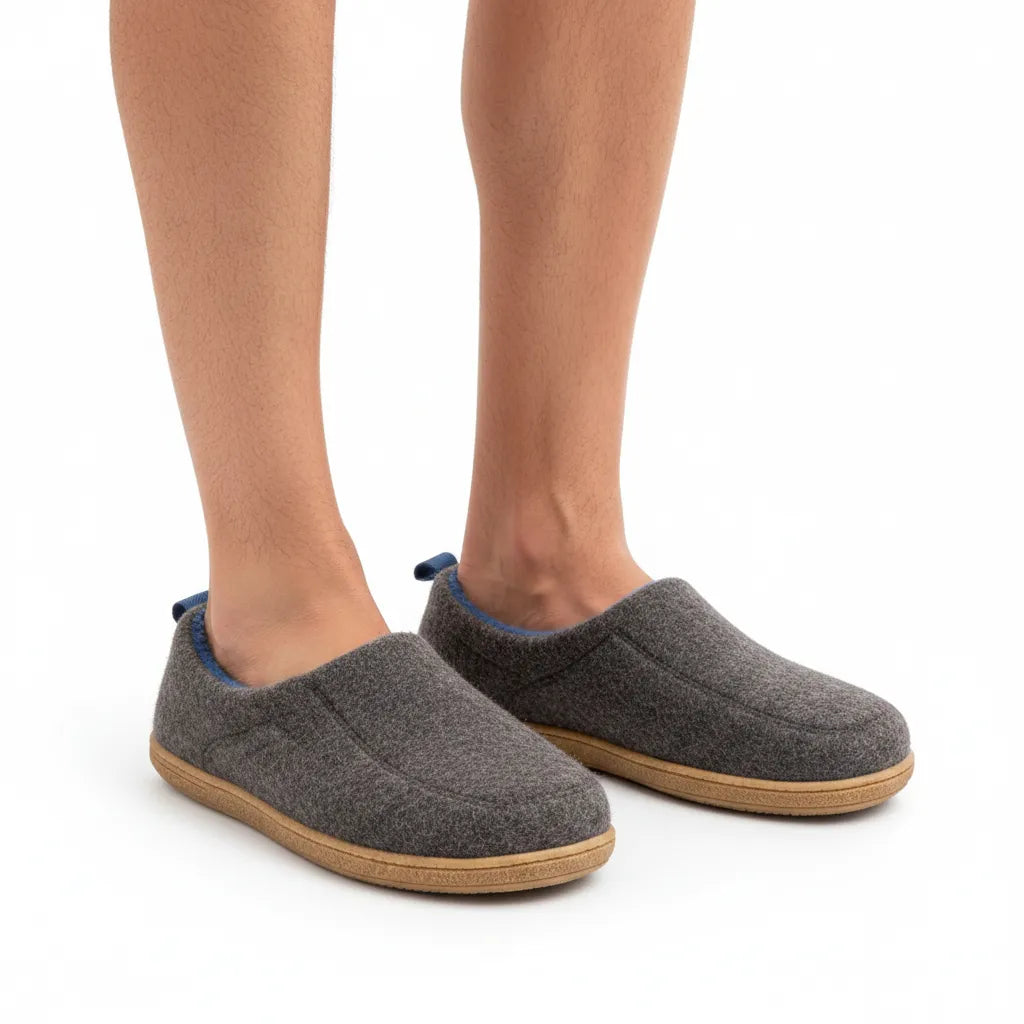 Unisex Fleece Lined Indoor Slippers with Sturdy Sole