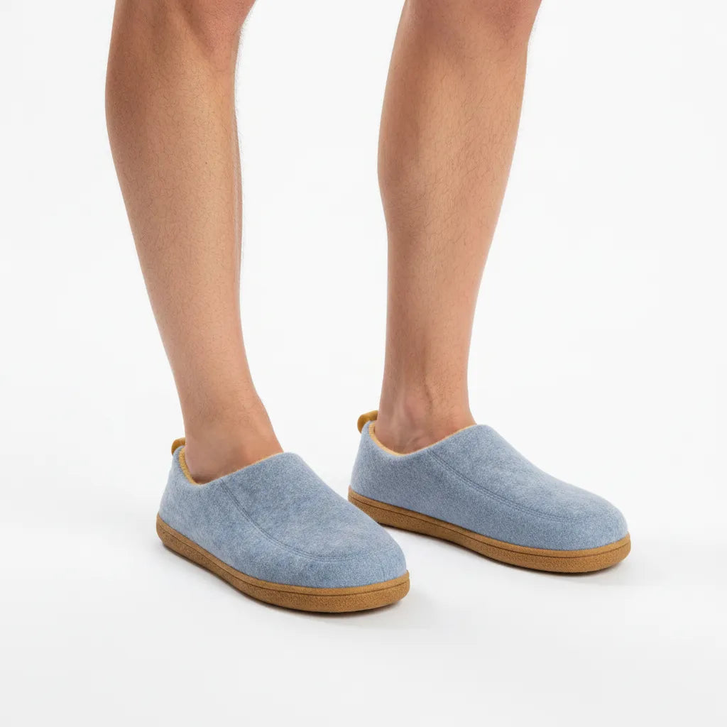 Unisex Fleece Lined Indoor Slippers with Sturdy Sole