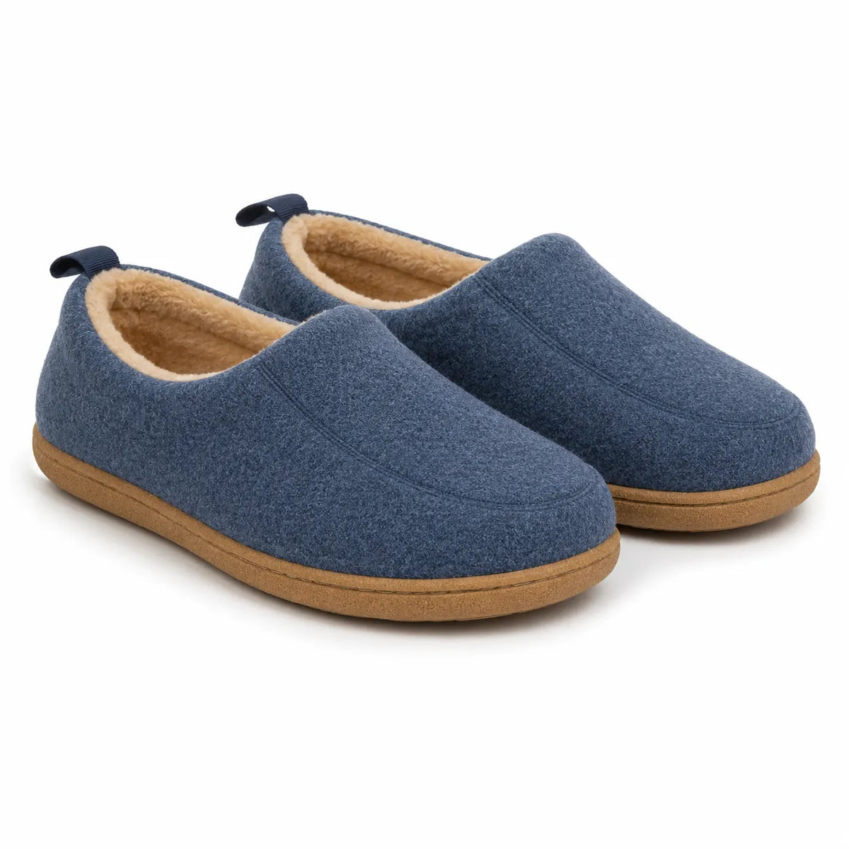 Unisex Fleece Lined Indoor Slippers with Sturdy Sole
