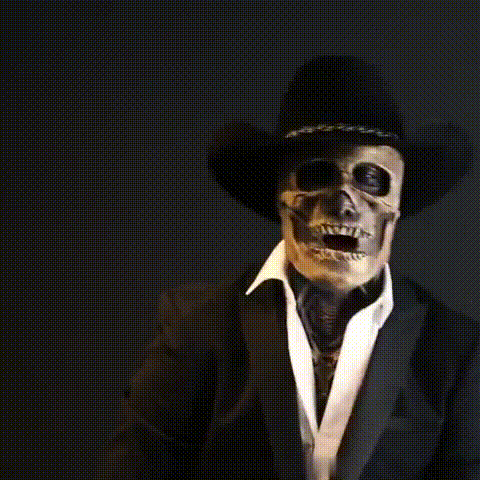 Unisex Full Face Skeleton Mask with Hat for Halloween