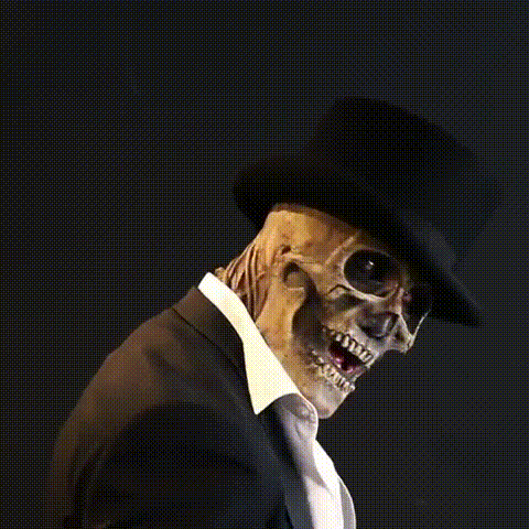 Unisex Full Face Skeleton Mask with Hat for Halloween