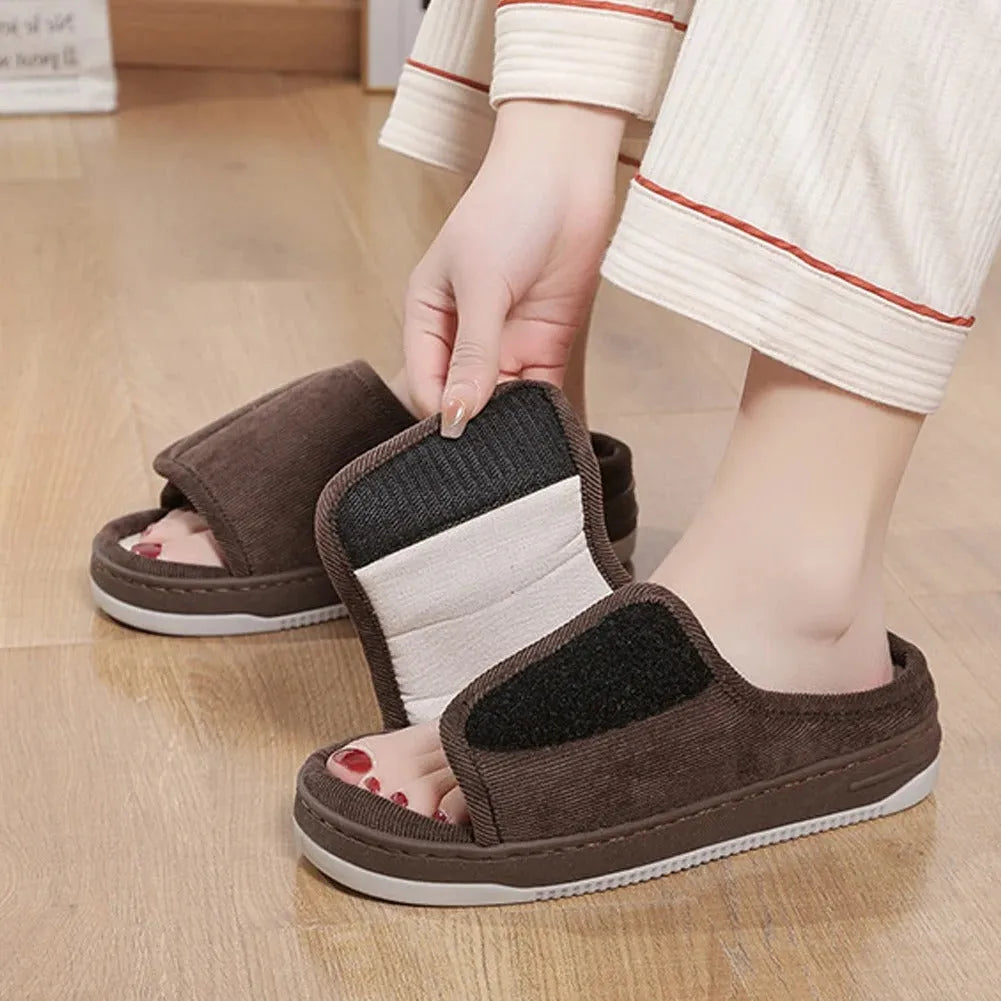 Unisex Open-Toe Slippers with Adjustable Strap