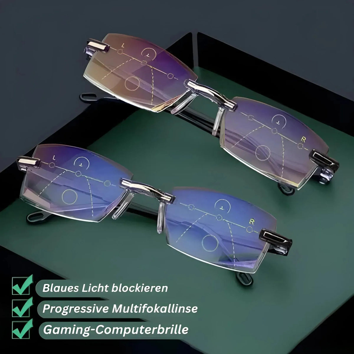 Unisex Progressive Blue Light Blocking Glasses with UV400 Protection