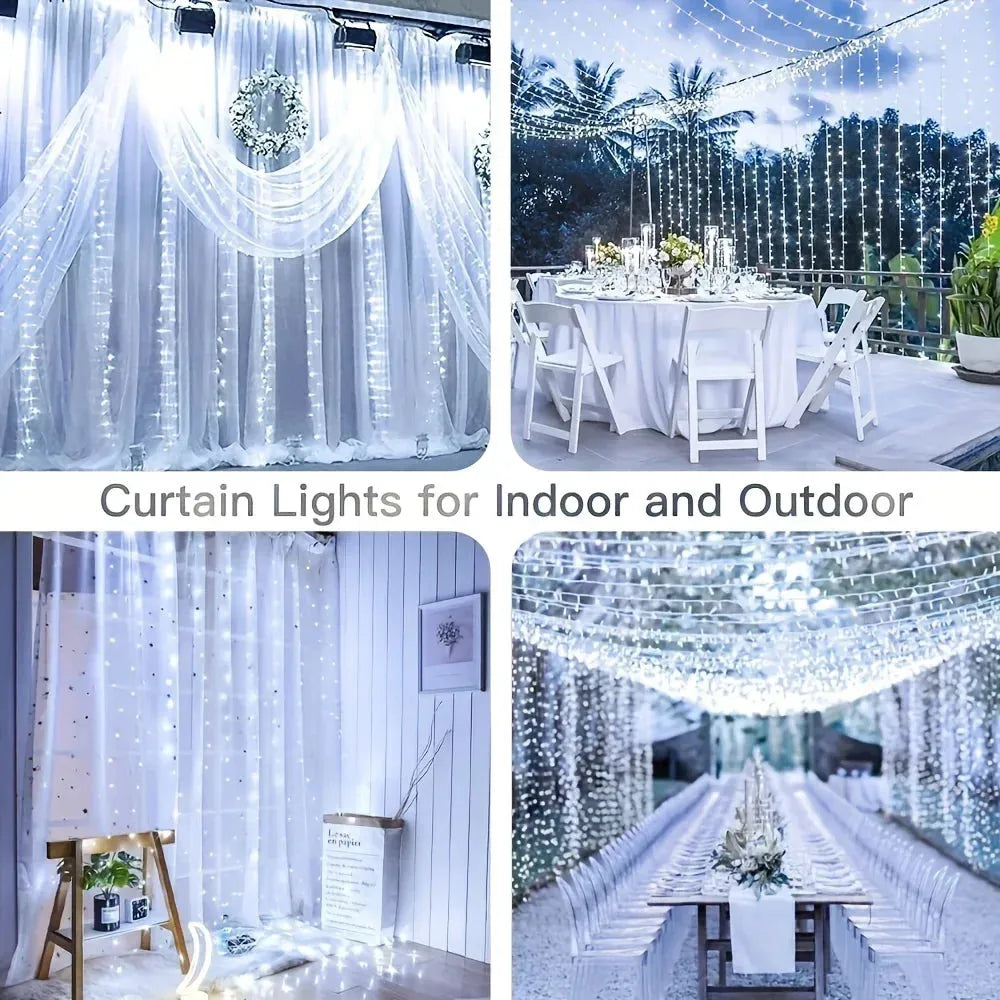 USB LED Curtain String Lights with Remote Control
