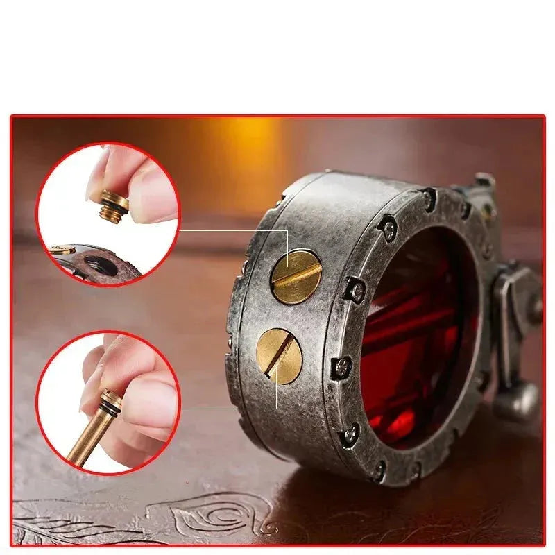 Vintage Rocker Arm Lighter with Windproof Transparent Tank