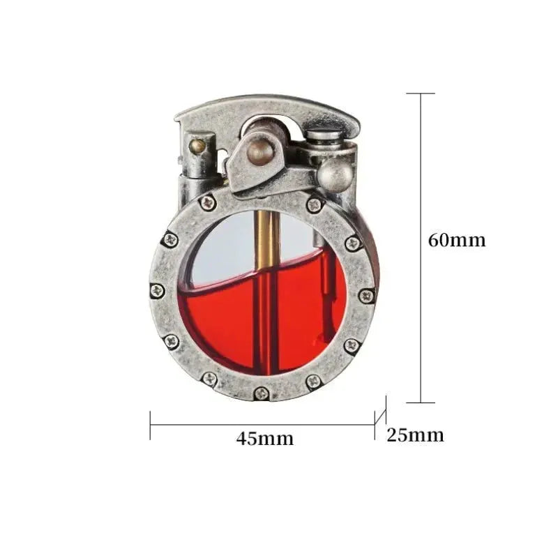 Vintage Rocker Arm Lighter with Windproof Transparent Tank