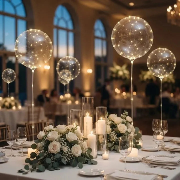 Warm White LED Glowing Balloons 10-Piece Set