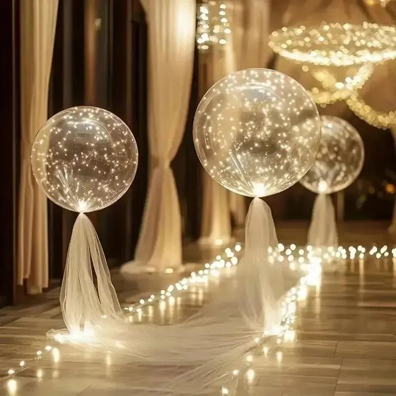 Warm White LED Glowing Balloons 10-Piece Set