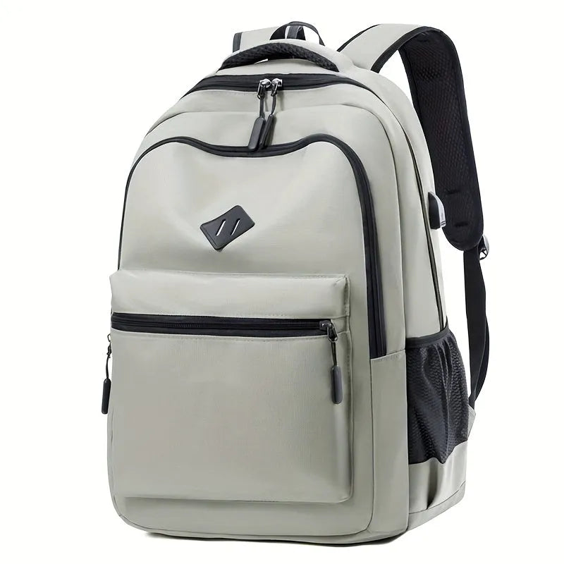 Water-Repellent Urban School Backpack with Bottle Holder
