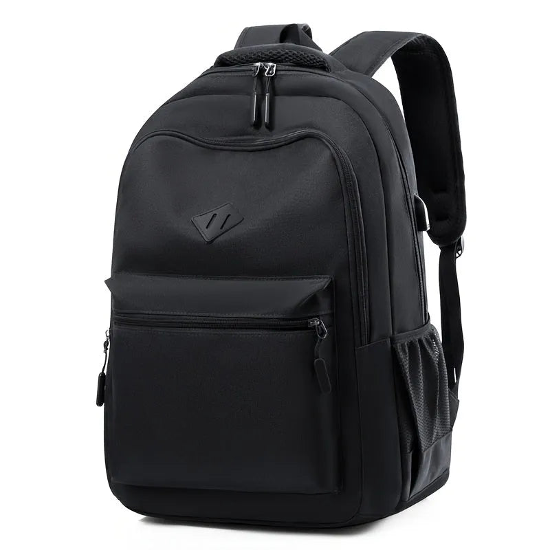 Water-Repellent Urban School Backpack with Bottle Holder