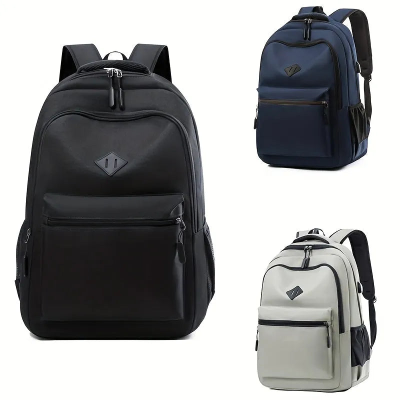 Water-Repellent Urban School Backpack with Bottle Holder