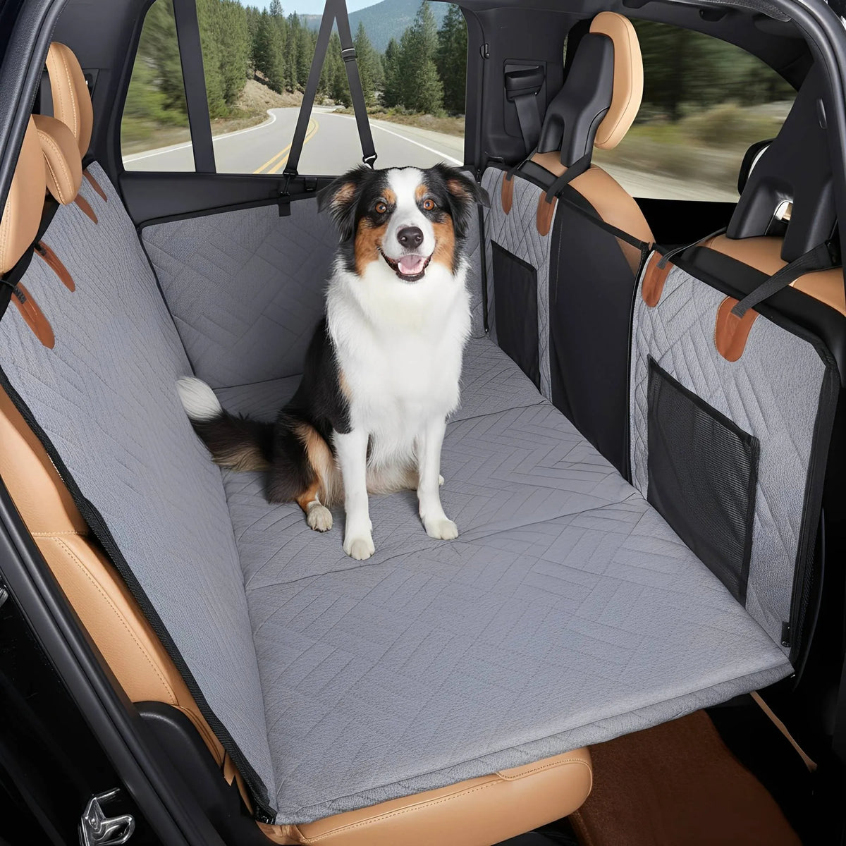 Waterproof Dog Backseat Extender with Memory Foam Bed