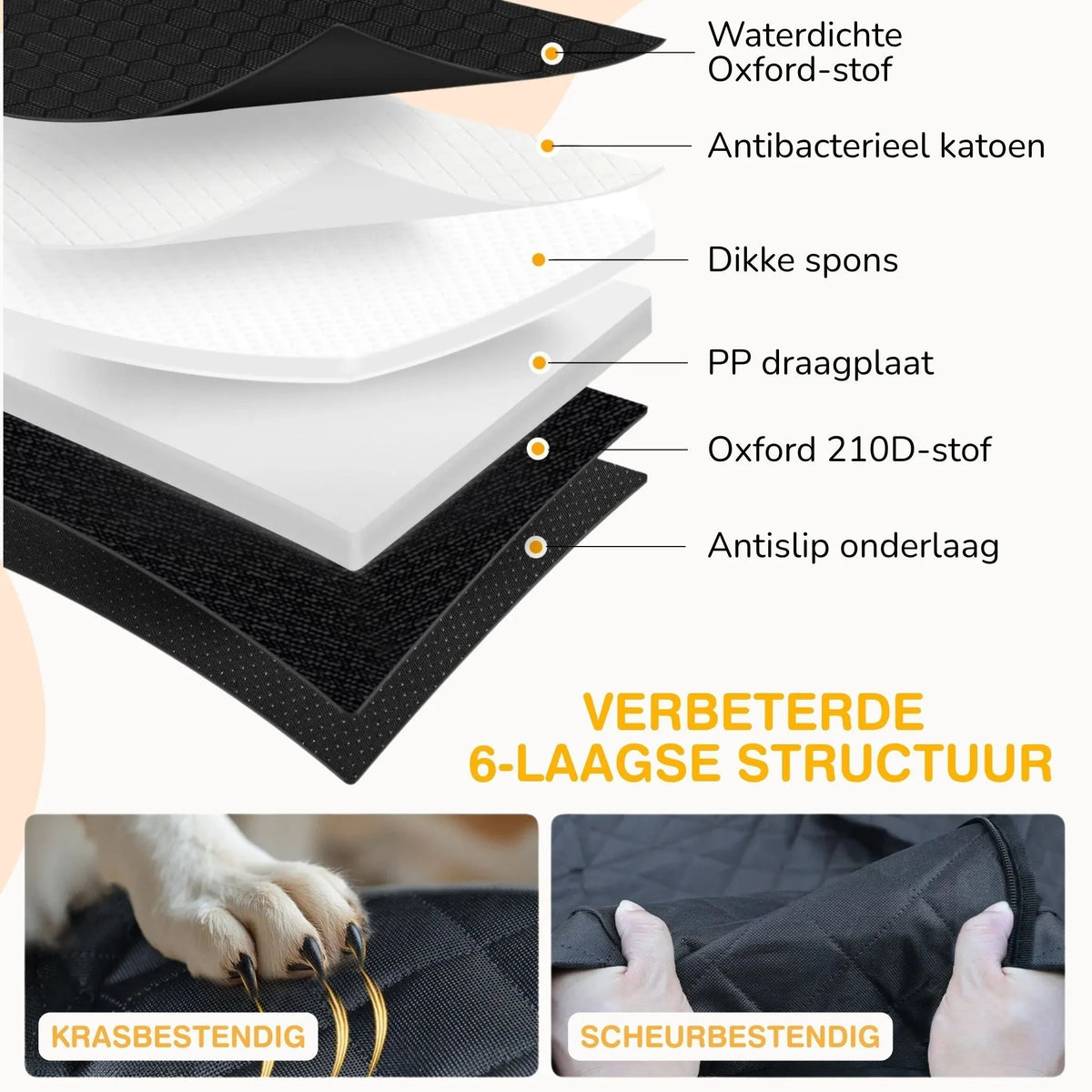 Waterproof Dog Backseat Extender with Memory Foam Bed