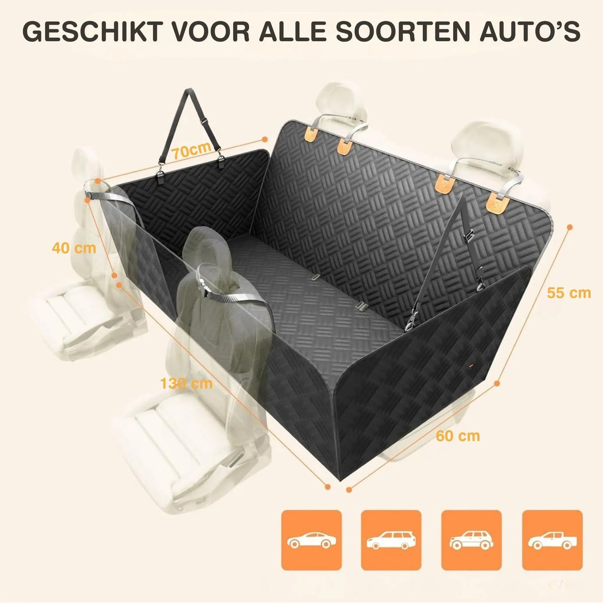 Waterproof Dog Backseat Extender with Memory Foam Bed