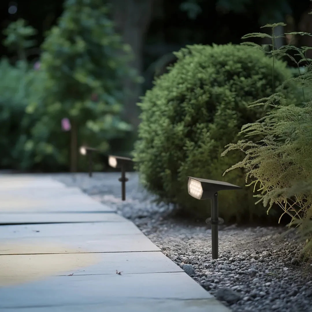Waterproof Solar Garden Spotlight with Adjustable Head