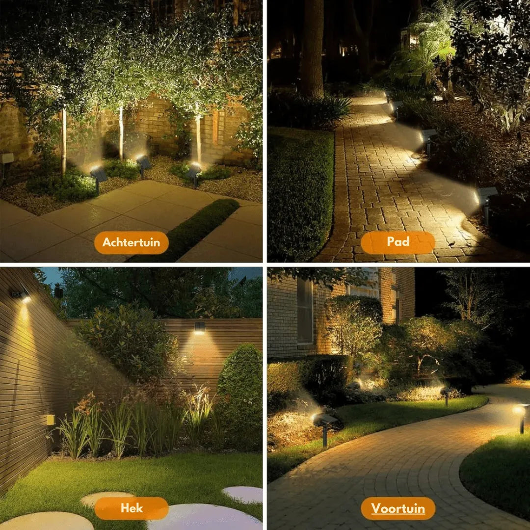 Waterproof Solar Garden Spotlight with Adjustable Head