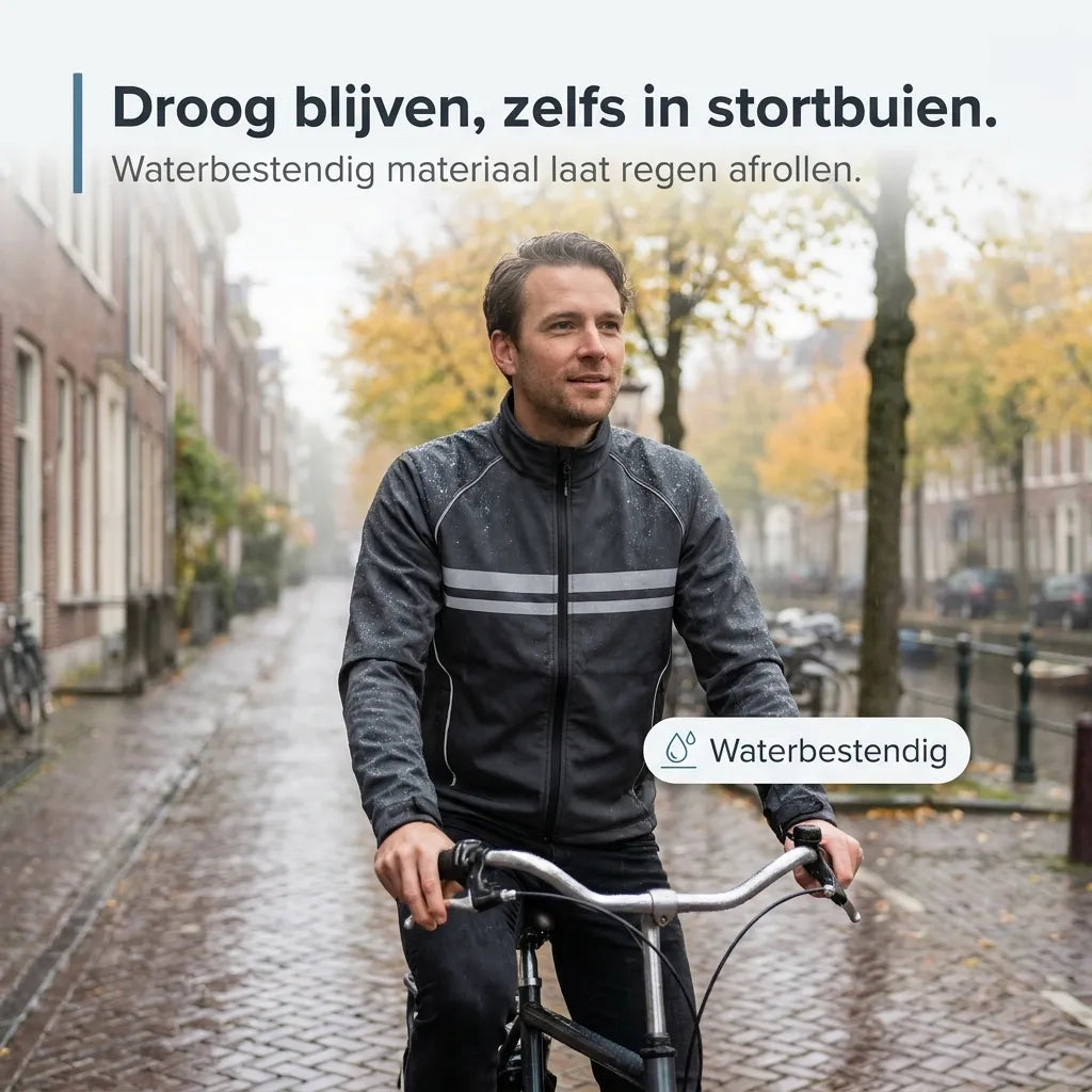 Waterproof Windproof Breathable Cycling Jacket with Reflective Strips