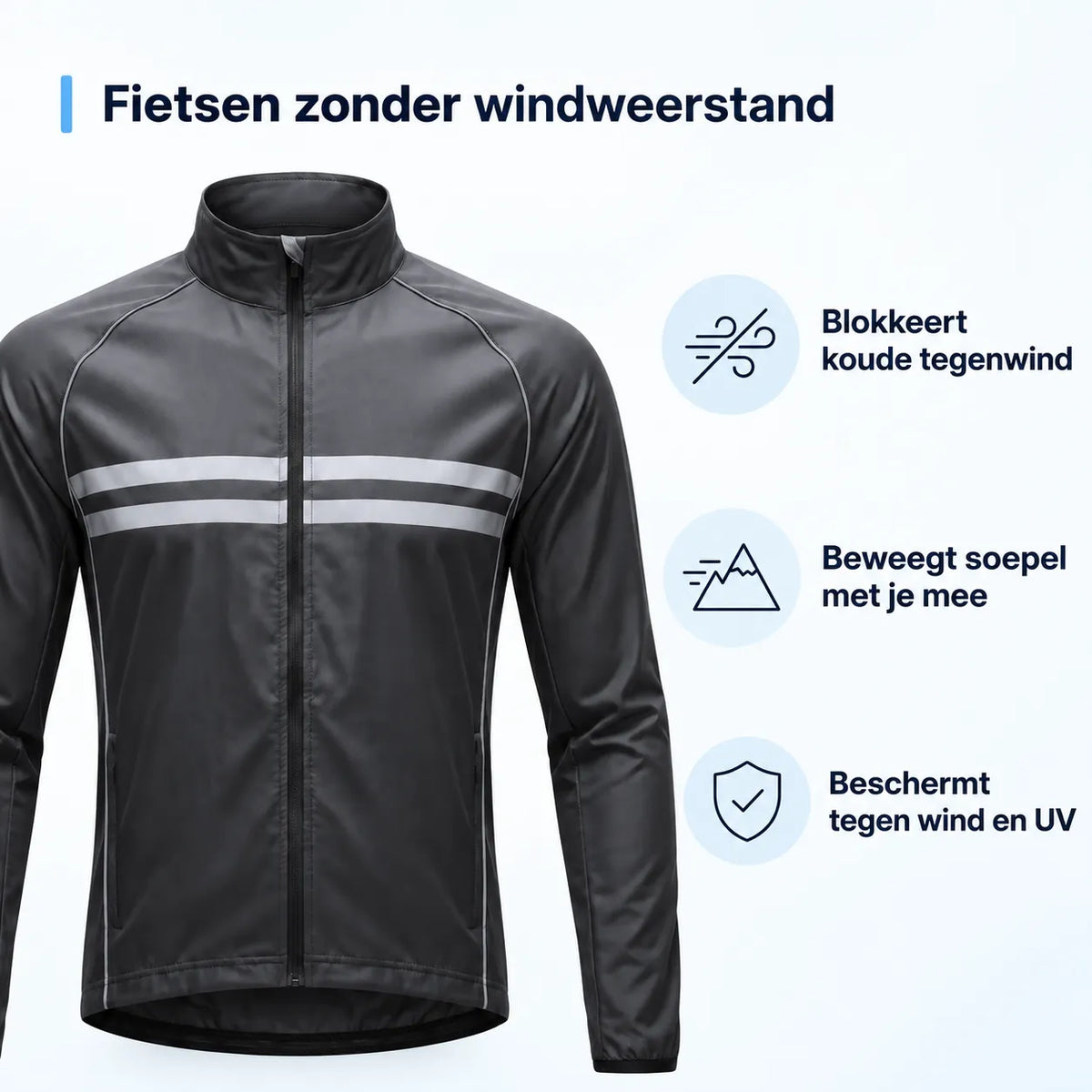 Waterproof Windproof Breathable Cycling Jacket with Reflective Strips