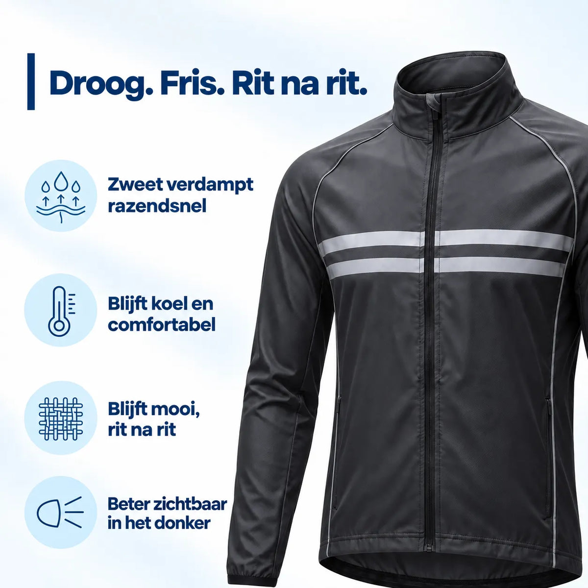 Waterproof Windproof Breathable Cycling Jacket with Reflective Strips