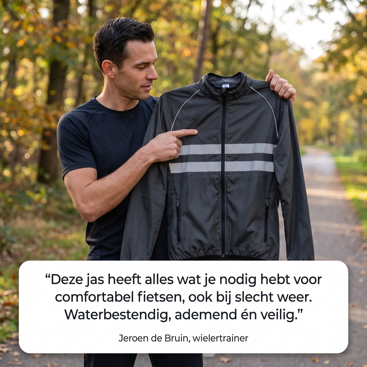 Waterproof Windproof Breathable Cycling Jacket with Reflective Strips