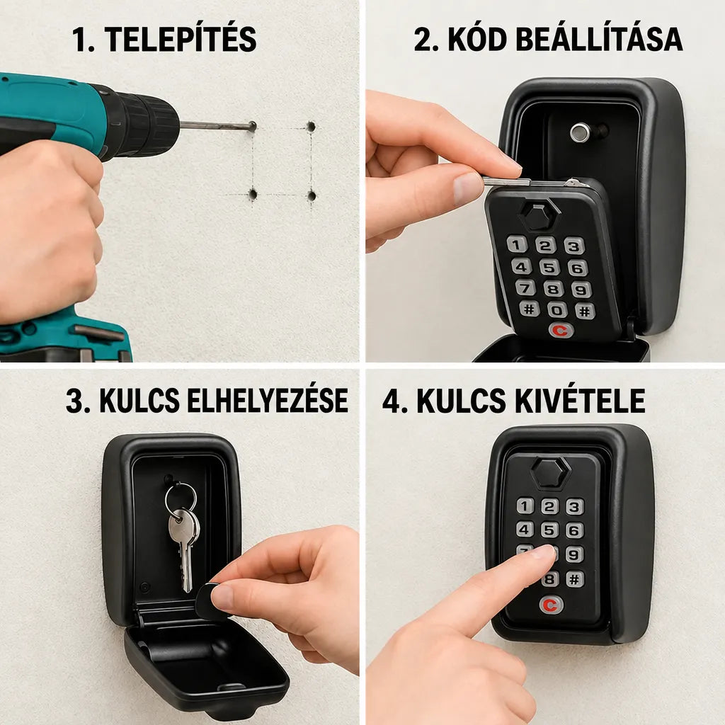 Weatherproof Metal Key Safe with Combination Lock