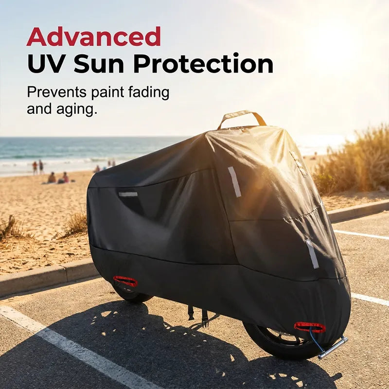 Weatherproof Oxford Motorcycle Cover with Reflective Stripes