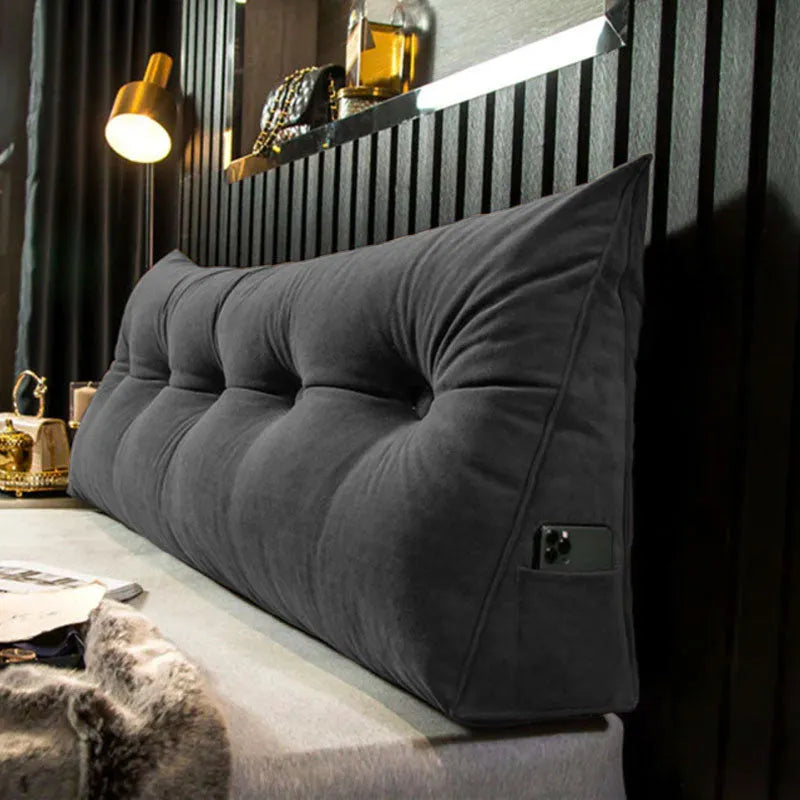 Wedge Pillow with Side Pocket for Bed and Sofa