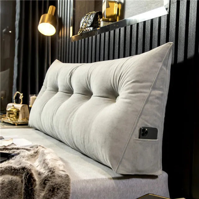 Wedge Pillow with Side Pocket for Bed and Sofa