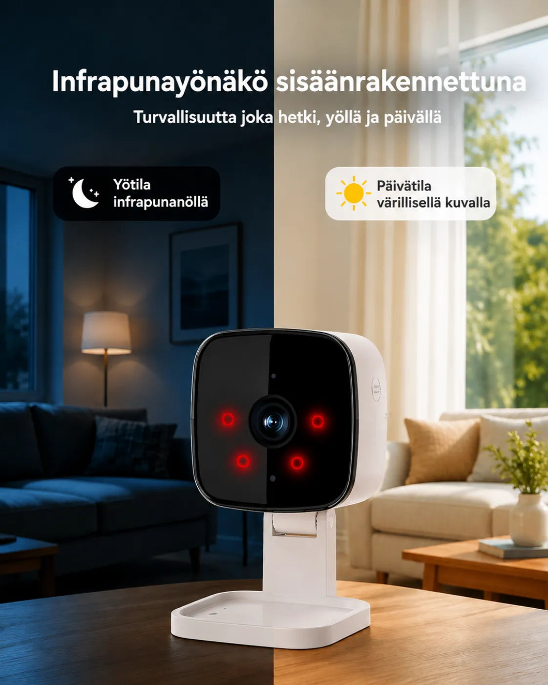 Window Security Camera with Color Night Vision