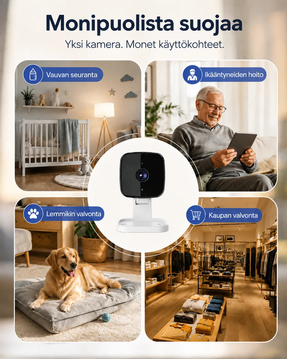 Window Security Camera with Color Night Vision