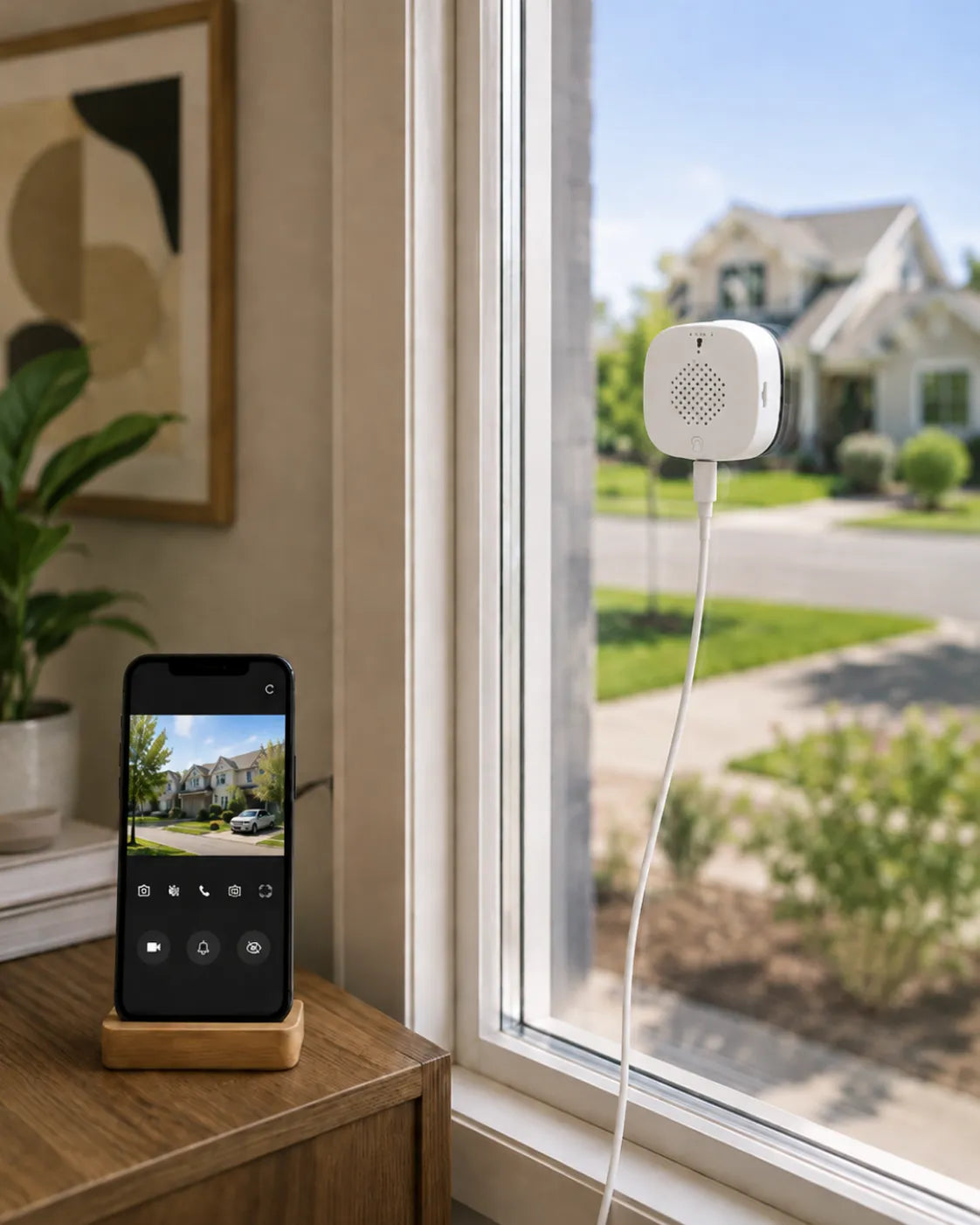 Window Security Camera with Color Night Vision