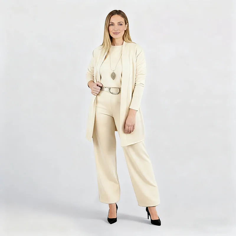 Women's 3-Piece Cardigan Top and Pants Set