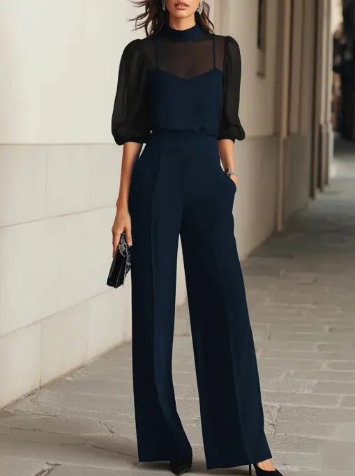Women's 3-Piece Set with Wide-Leg Pants