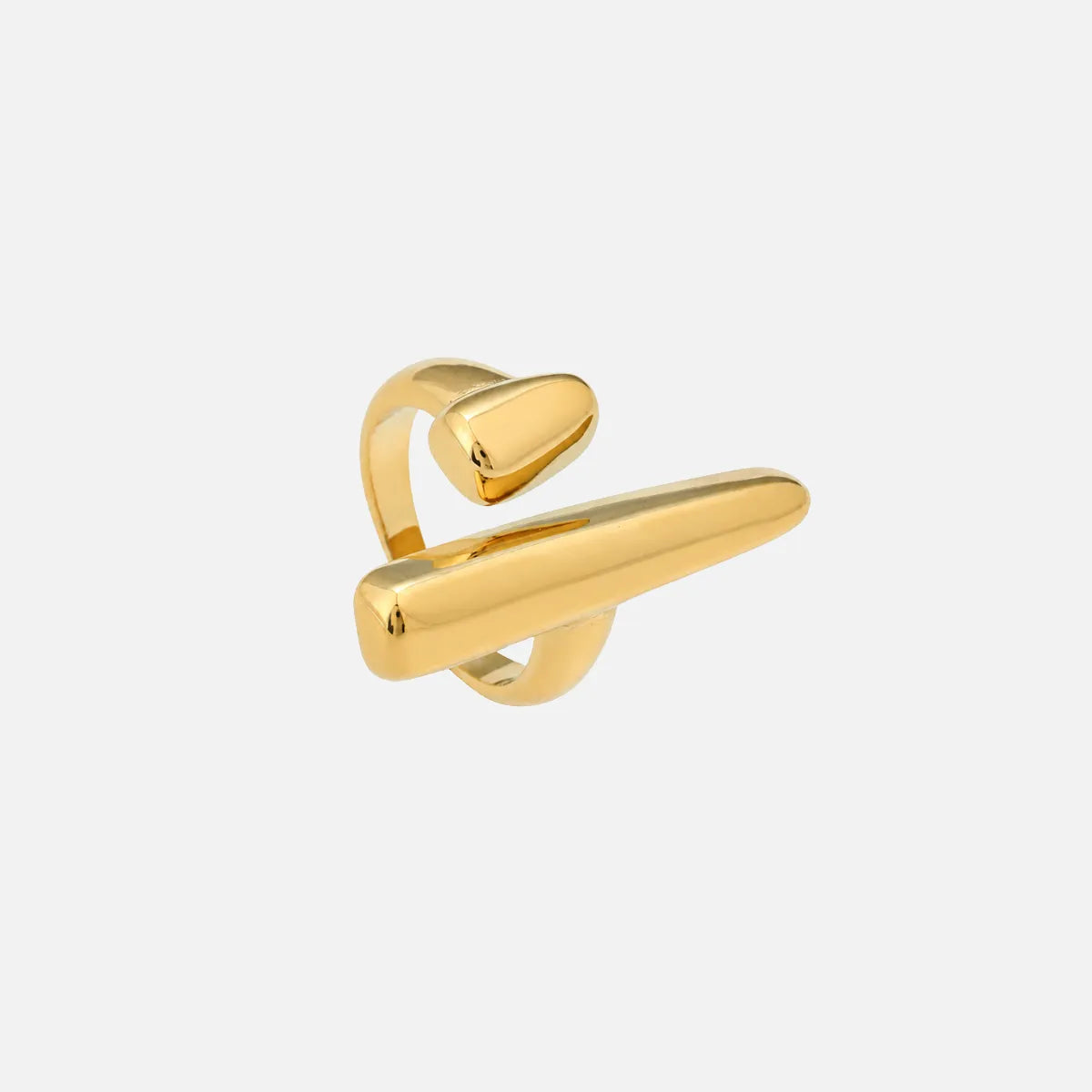 Women's Adjustable Sculptural Gold Ring with Modern Silhouette