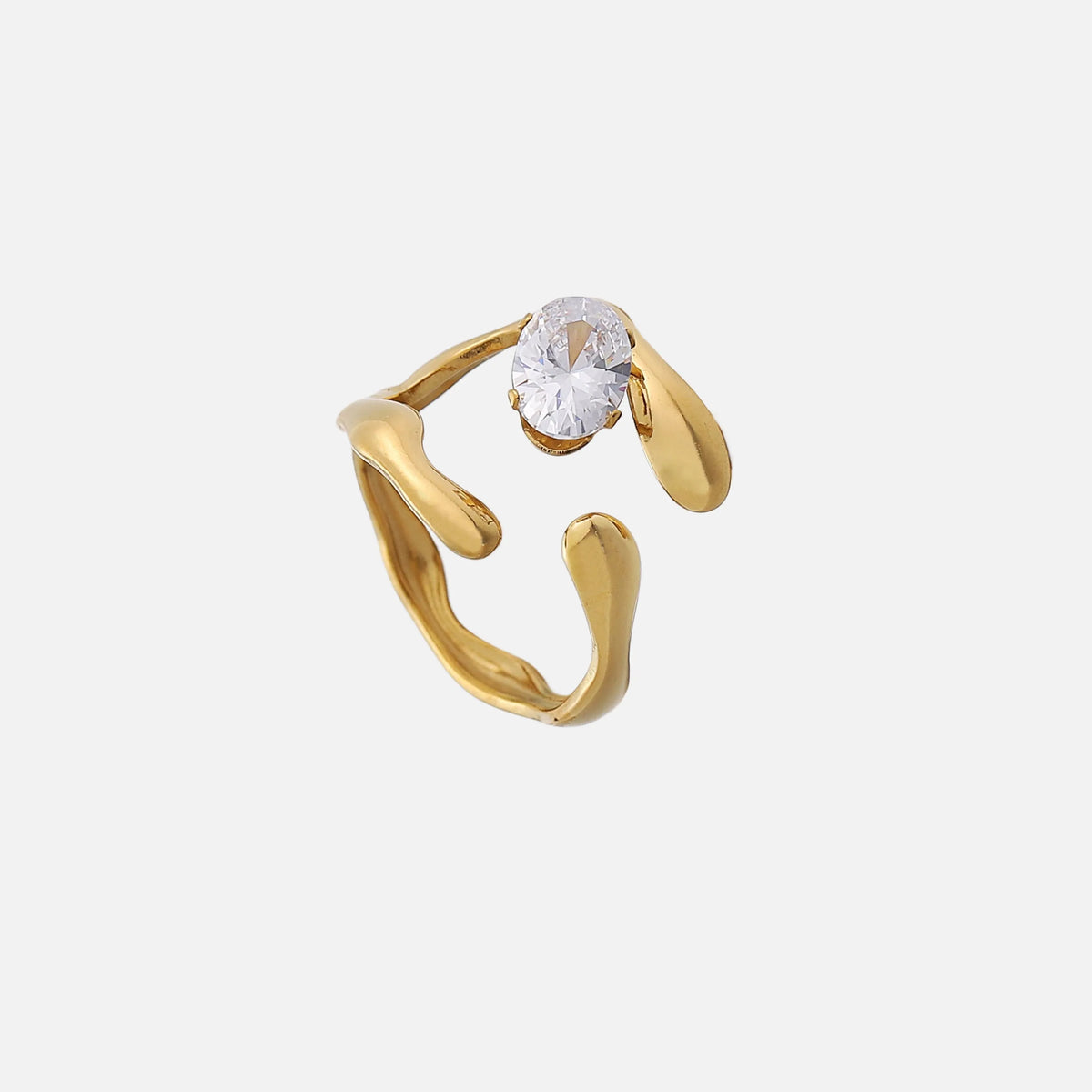 Women's Adjustable Statement Ring with Elegant Curved Design