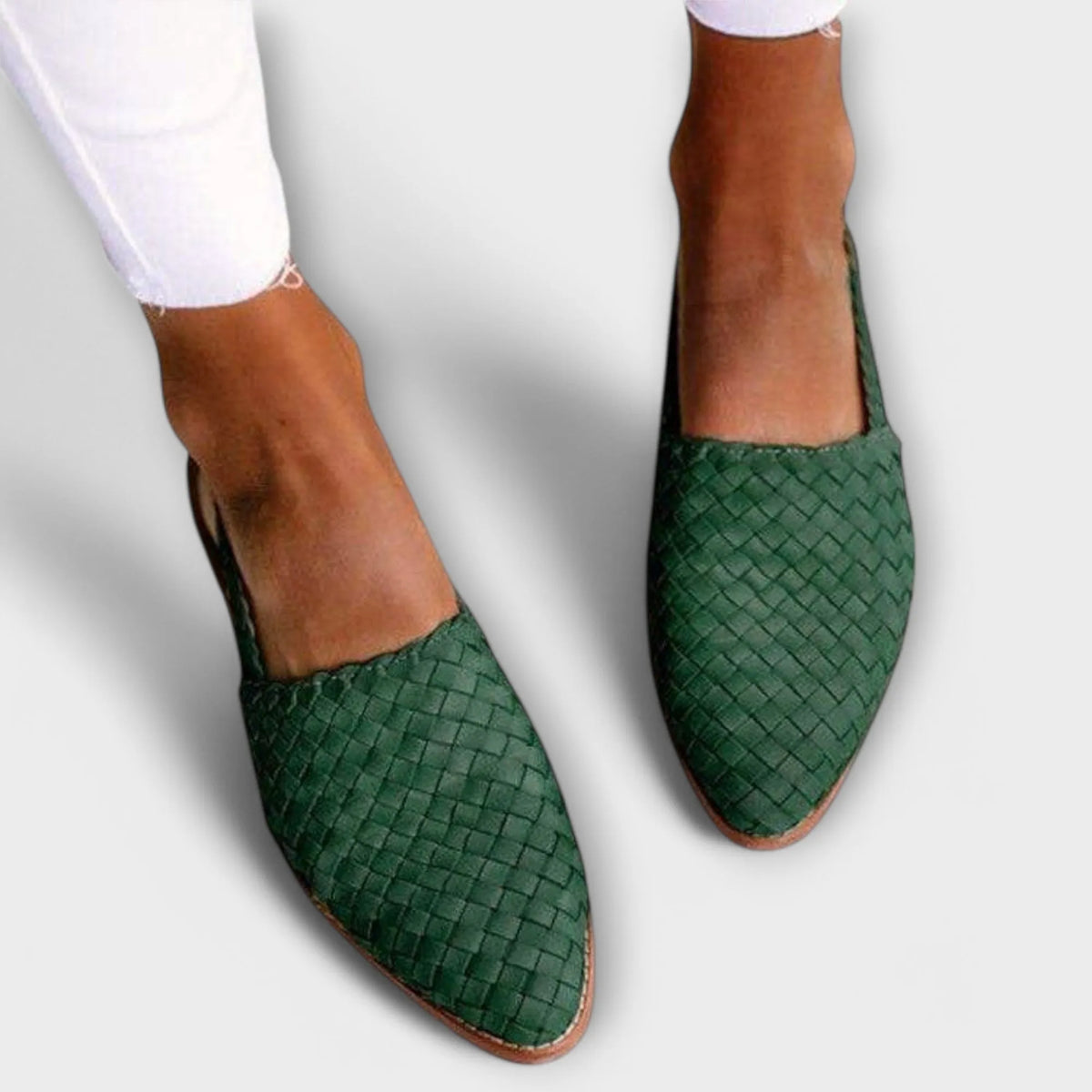 Women's Braided Leather Moccasins with Soft Sole