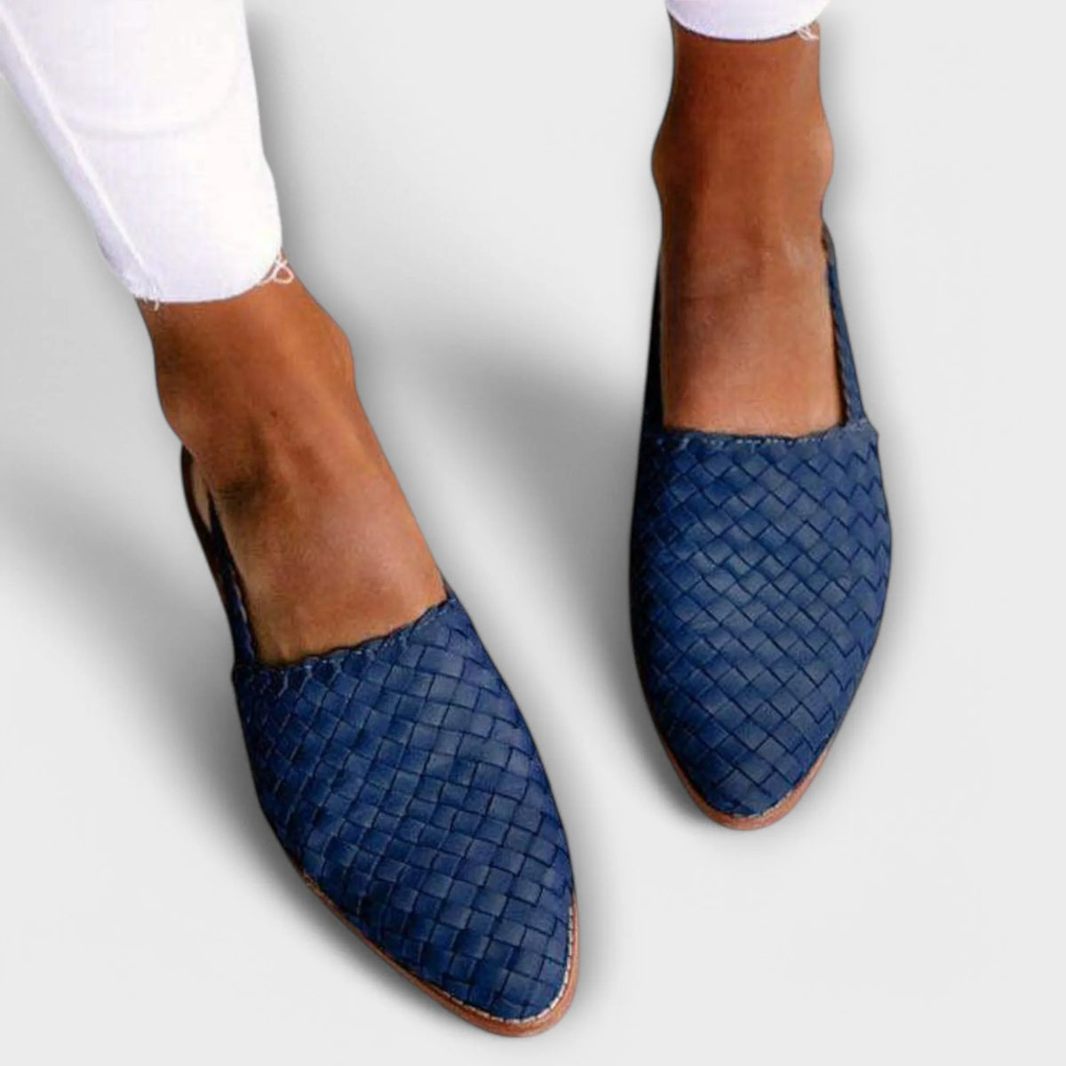 Women's Braided Leather Moccasins with Soft Sole