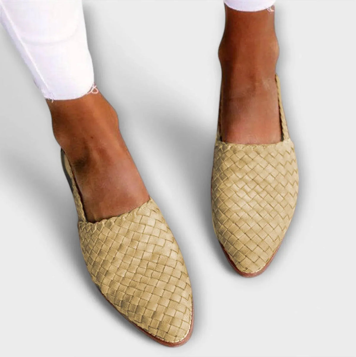Women's Braided Leather Moccasins with Soft Sole