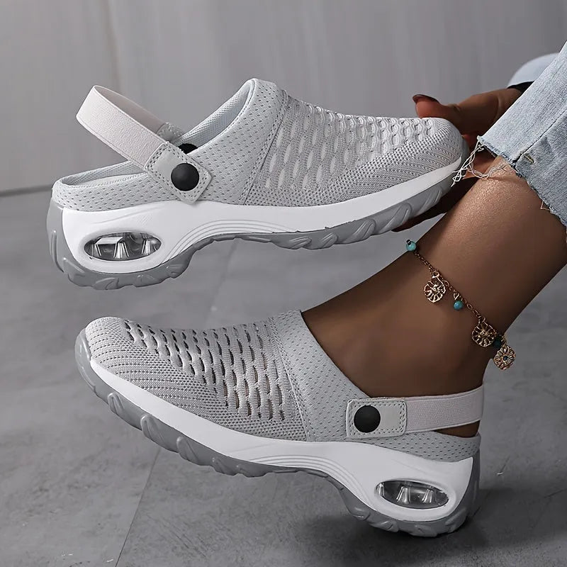 Women's Breathable Mesh Air Cushion Slip-On Clog Slippers